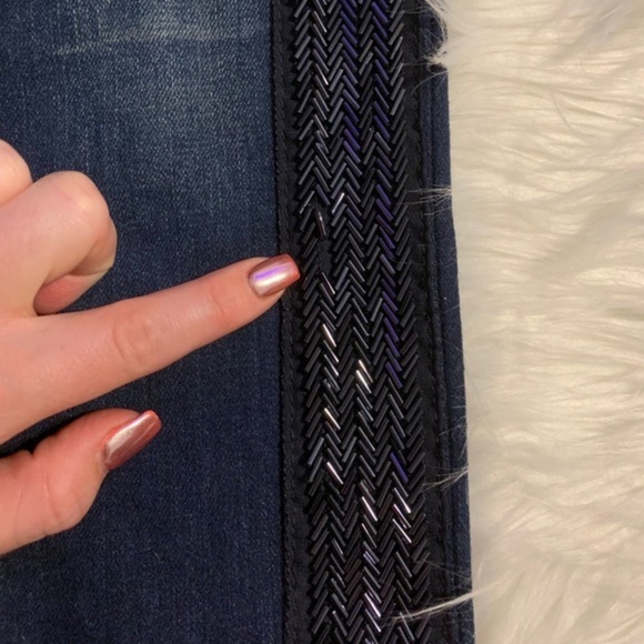🍑SOLD Free People solstice beaded skinny ankle jeans - Picture 6 of 8